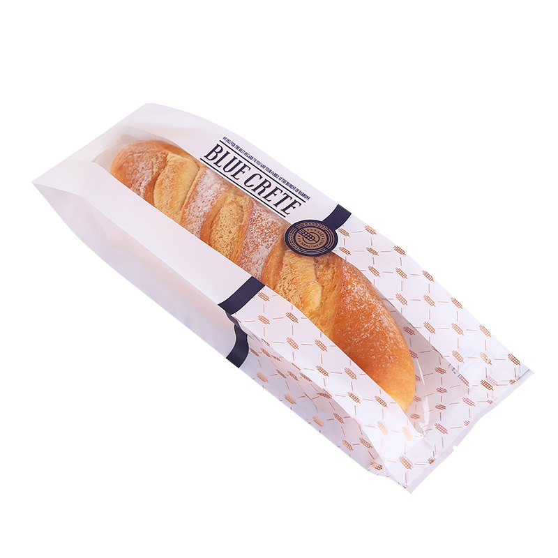 Baking Food Packaging Caterpillar Long Transparent Window Bread Bag French Stick Oil-Proof Film Plastic Packaging Bag