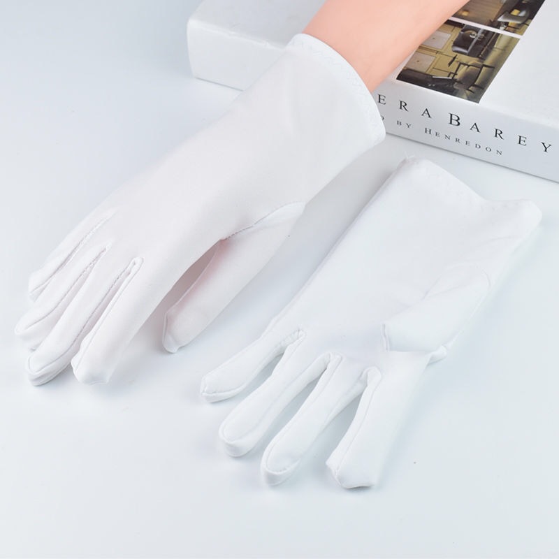 夏季女士薄弹力开车防晒氨纶手套珠宝礼仪表演白手套男士厂家批发