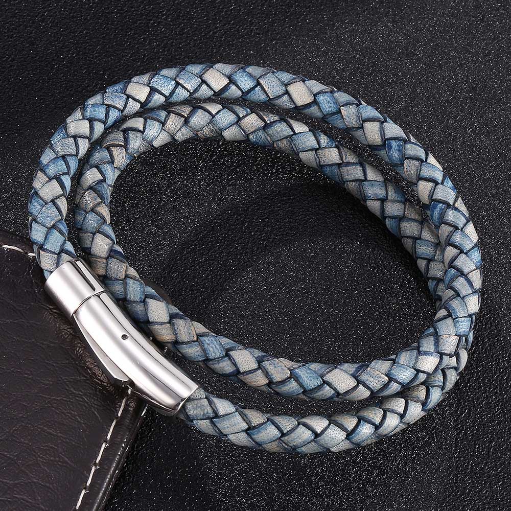 潮牌6mm黑色皮绳手链真皮编织男女韩版简约学生手环红绳情侣礼物