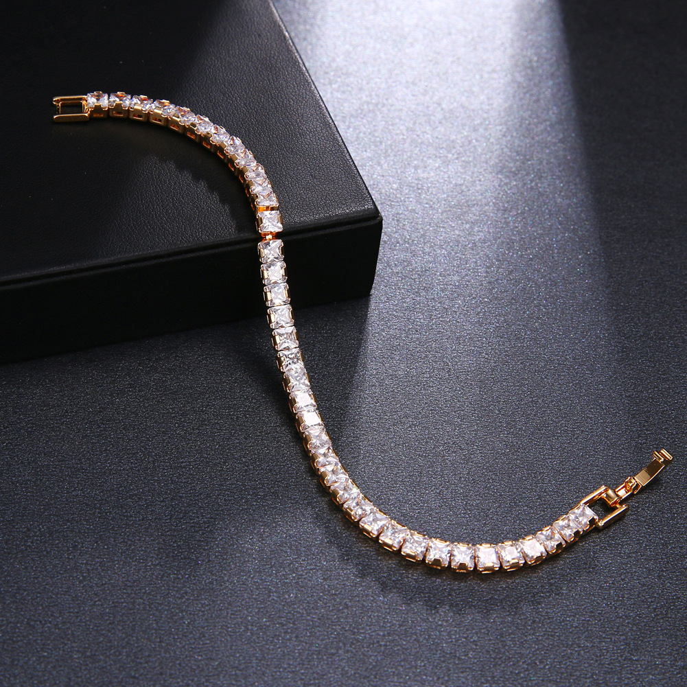 韩版爪链镶锆金手链 时尚女生精致简约韩版活动爪链人工宝石手链