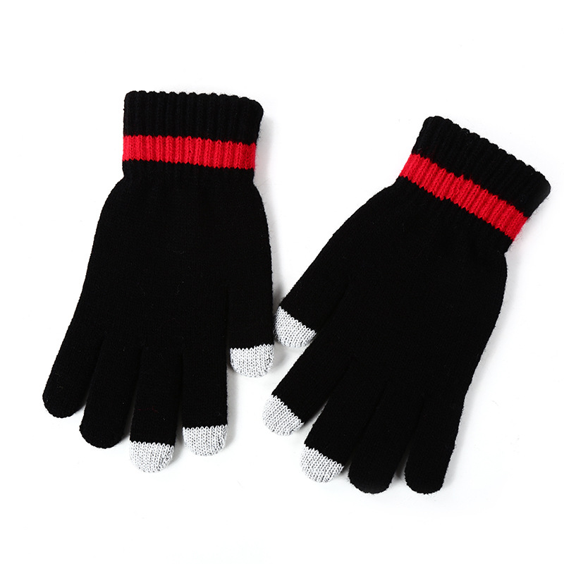 Knitted Gloves Customized Touchpad Sensible Gloves Full Finger Half Finger Elastic Gloves Sample Customization Drawing Processing