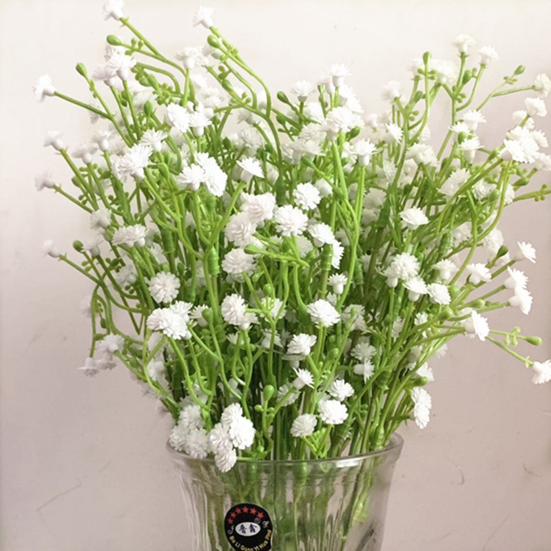 厂家直销丝网花丝袜花插花配草 仿真花 塑料永生花 七头满天星