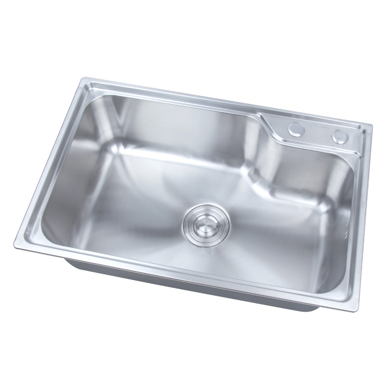 直供特价优惠304不锈钢大单槽一体拉伸厨房洗菜盆v-6844