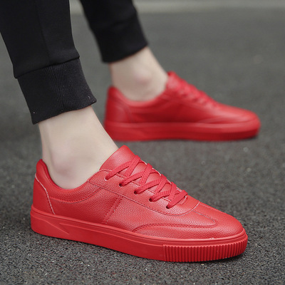 红色男鞋子夏季韩版潮流运动休闲鞋百搭学生板鞋低帮小红鞋男潮鞋