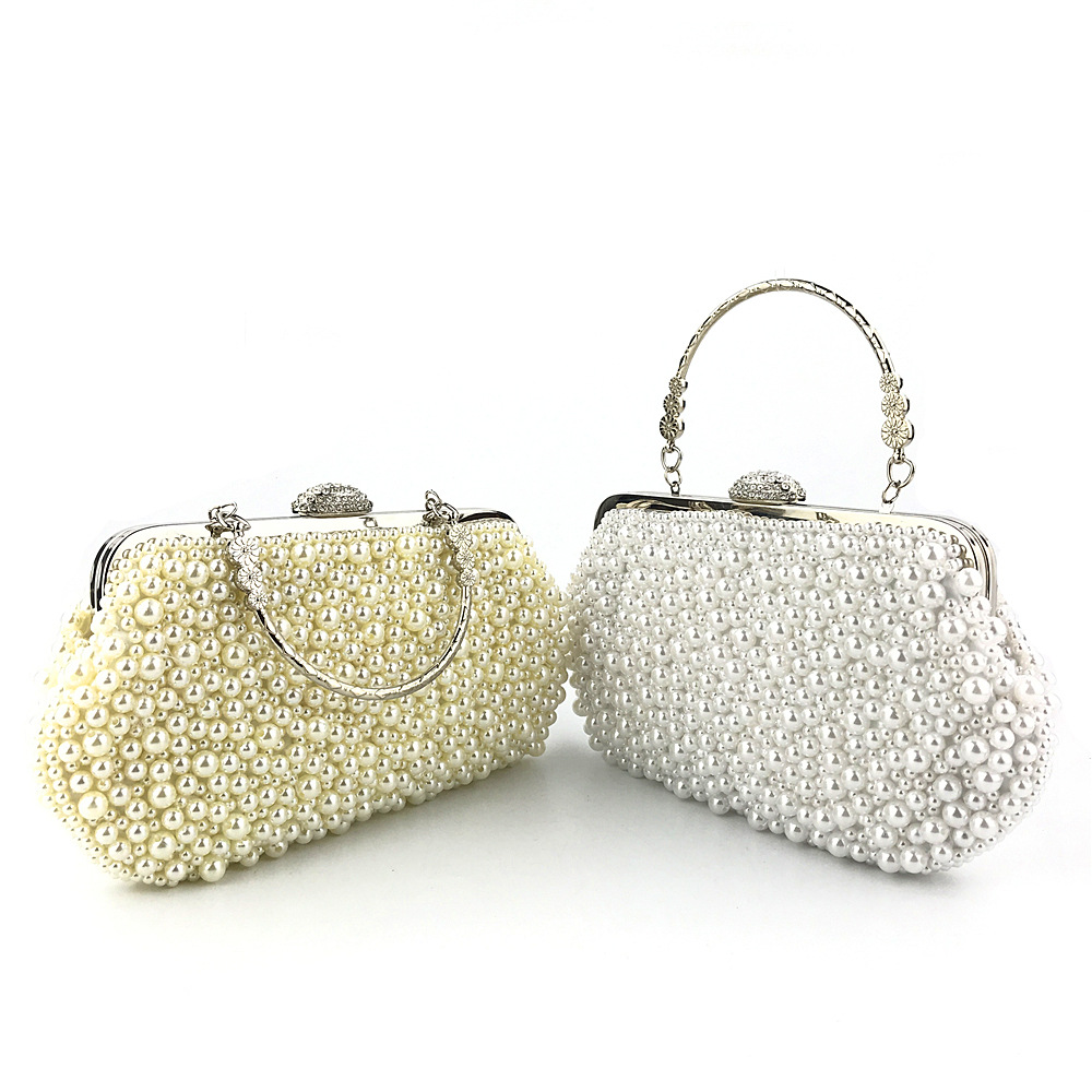恒美手袋 现货经典手工珍珠包女士晚宴包女士手提包 clutch bags