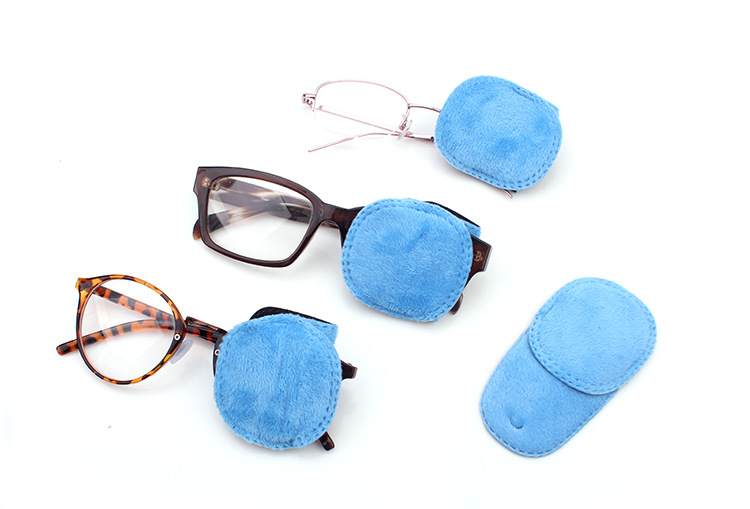 儿童弱视斜视遮盖单眼罩弱视单眼罩金丝绒彩色眼镜单眼罩遮光可洗