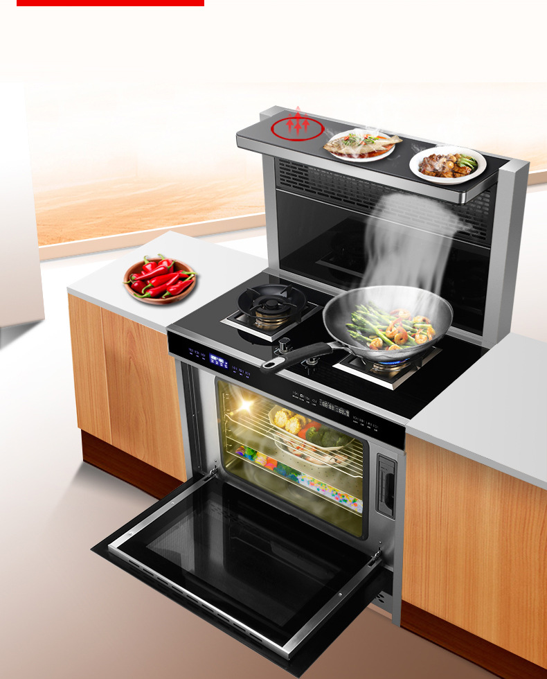 自动清洗集成灶 900蒸烤一体集成灶 侧吸下排多功能集成灶