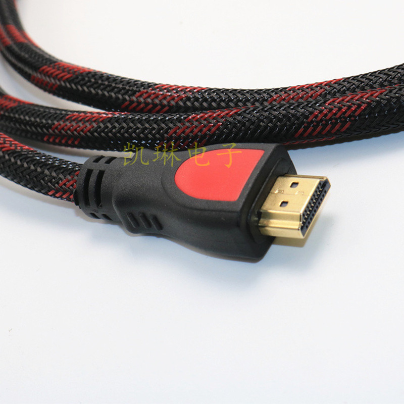 高清hdmi转3rca莲花头尼龙编织一分三av视频线1.5m电视音响转接线