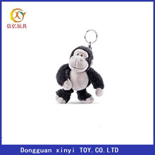 卡通可爱动物形象带锁匙圈毛绒大猩猩钥匙扣 超市促销礼品加logo