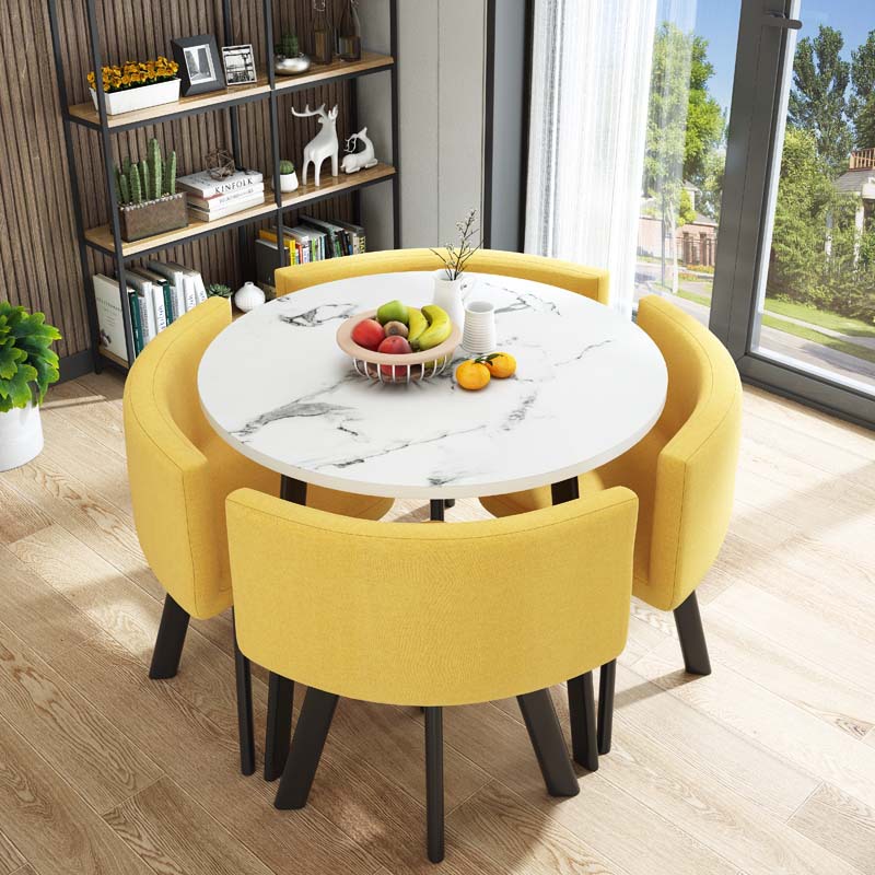 Leisure Small round Table Coffee Table One Table Four Chairs Combination Milk Tea Shop Reception Small Apartment Meeting Negotiation Office Desk and Chair