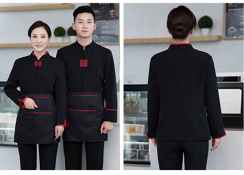 酒店工作服秋冬装女餐饮茶楼火锅饭店中餐厅农家乐服务员长袖制服
