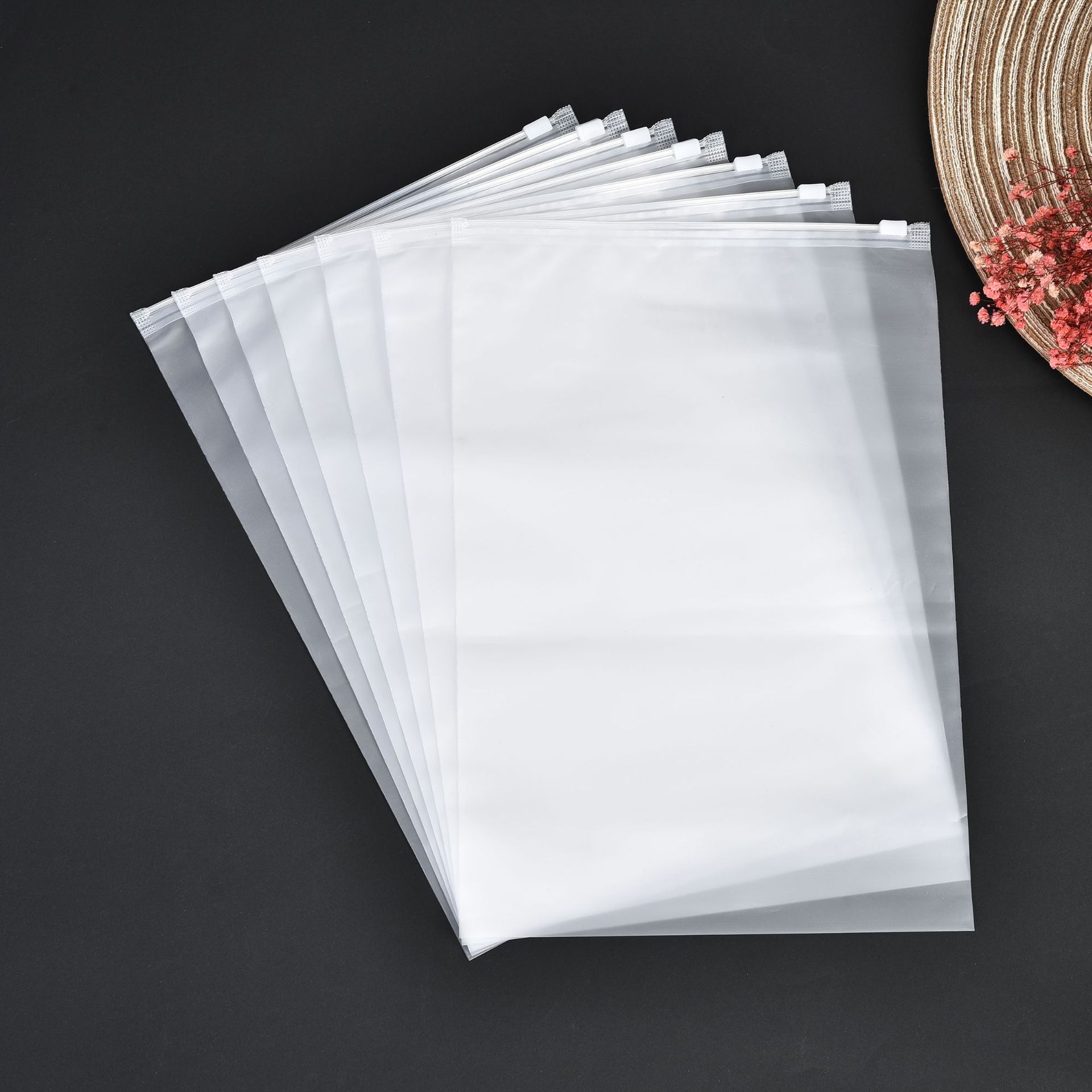 透明磨砂拉链袋内裤服装包装袋批发pe塑料自封袋袜子内衣服包装袋