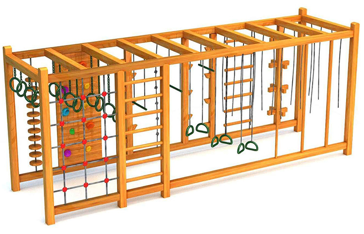 幼儿园攀登架 轮胎攀爬架 双面木质体能攀岩 防腐木攀爬墙