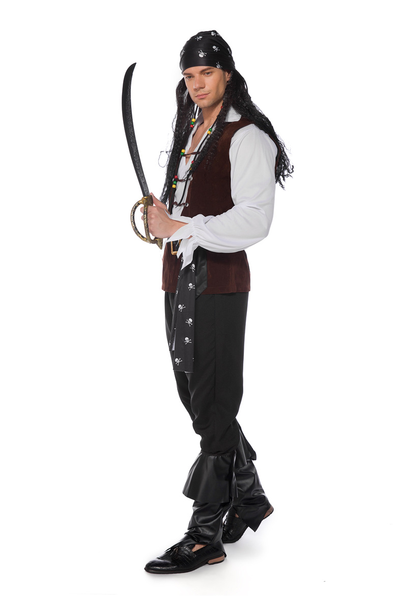 2019年新款男装海盗服装角色加勒比海海盗海贼服装万圣节派对服
