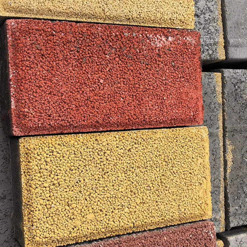 厂家批发混凝土路面面包砖 彩色广场人行道道路红色面包透水砖
