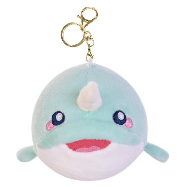 新款热销毛绒慢回弹独角鲸鱼公仔挂件毛绒慢回弹发泄球工厂直销