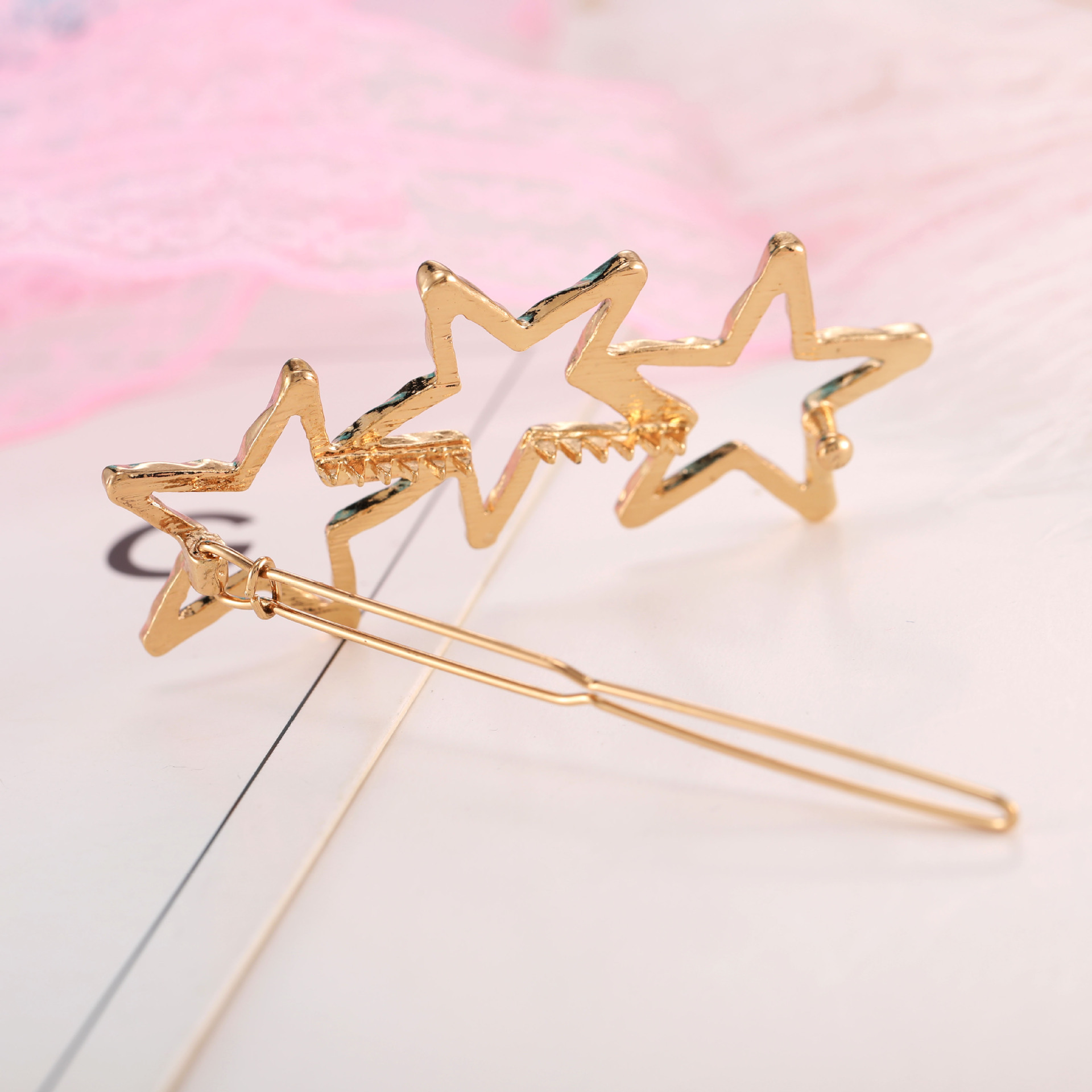 2019新款五角星成人发夹森系百搭学生款小清新边夹刘海夹发饰