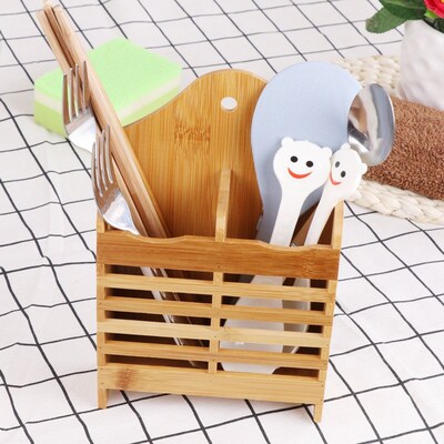 快子架托挂墙制筷笼创意壁挂式筷子筒盒沥水筷子架厨房竹木置物架