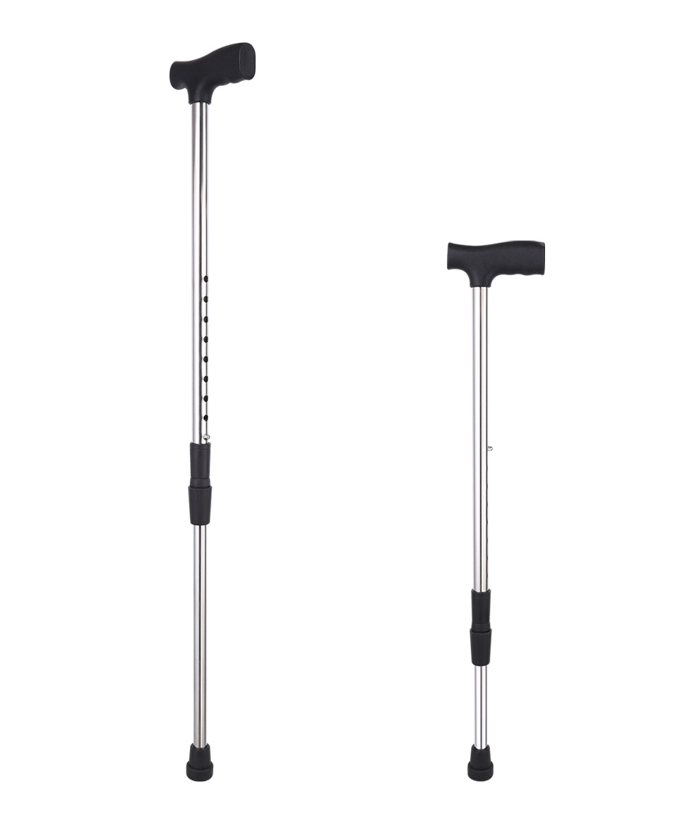 k41不锈钢可调手杖 老年拐杖 9档位可调老人拐棍 单手拐杖