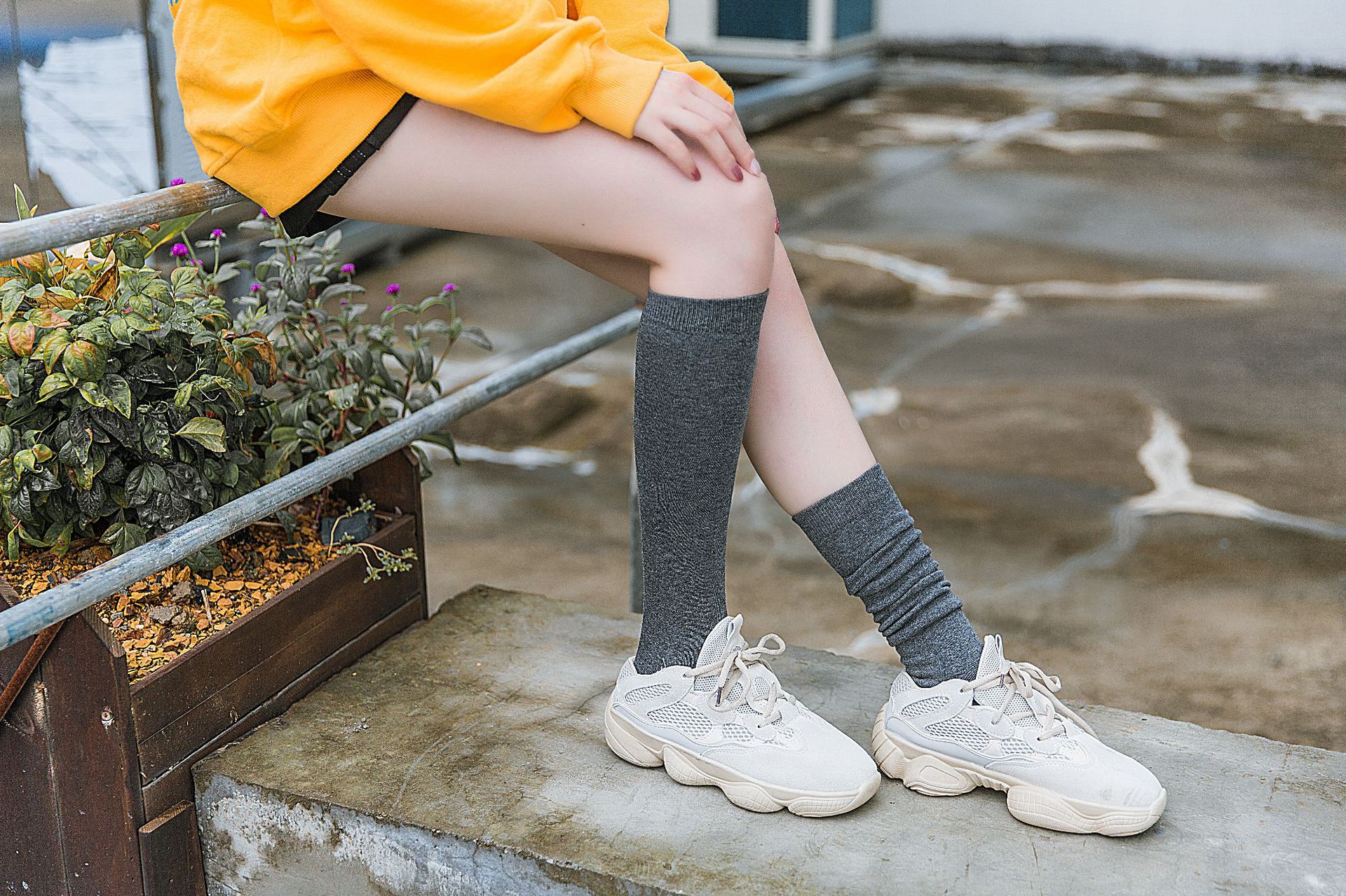 及膝袜薄小腿袜女日系黑色半截袜长筒袜半桶袜子女长款潮ins高筒