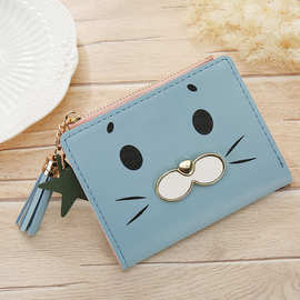 卡通可爱女式钱包 拉链女士短款钱包三折横款钱夹零钱包卡包批发