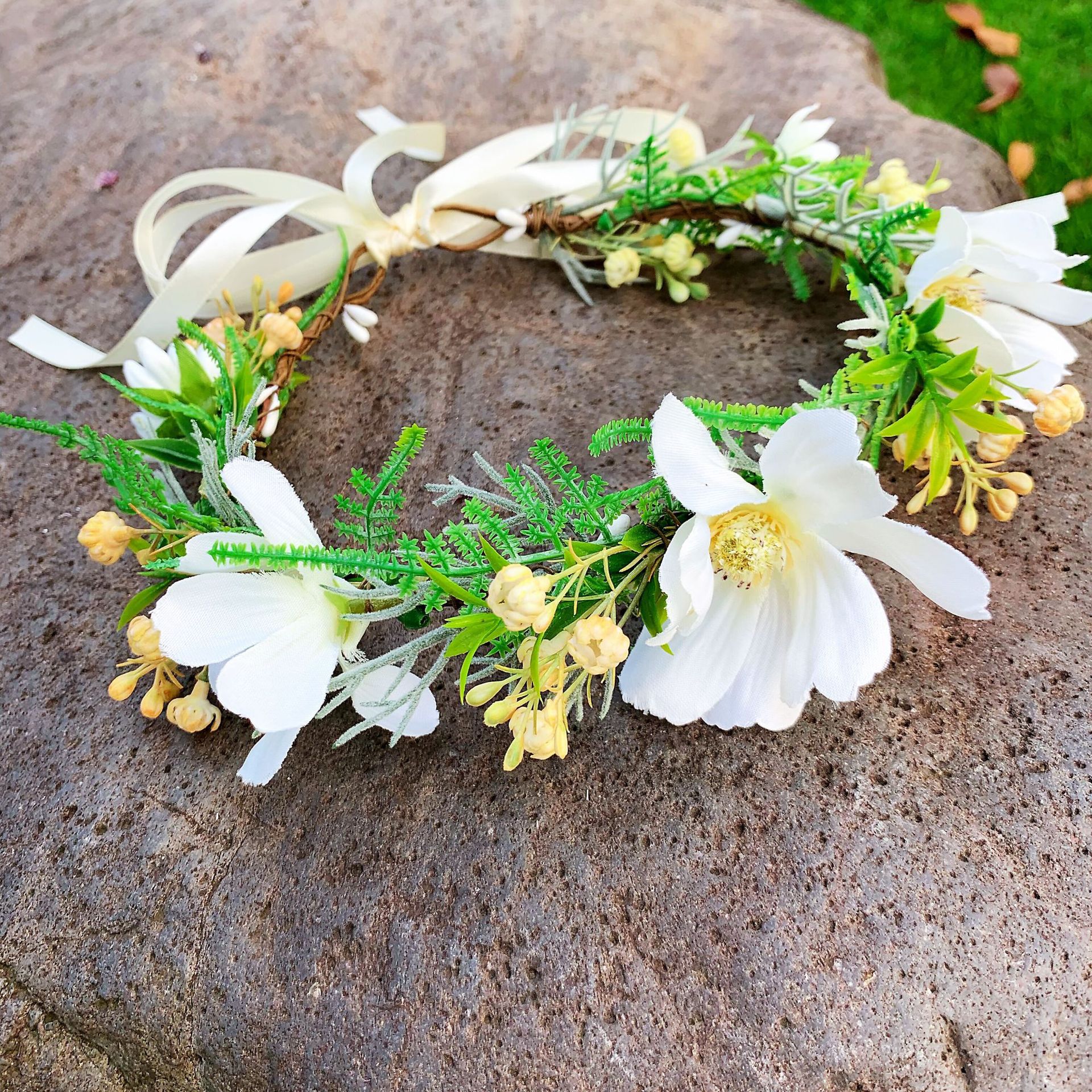 新娘花环头饰超仙森女系结婚白色仙美饰品韩式伴娘女花童花朵花环