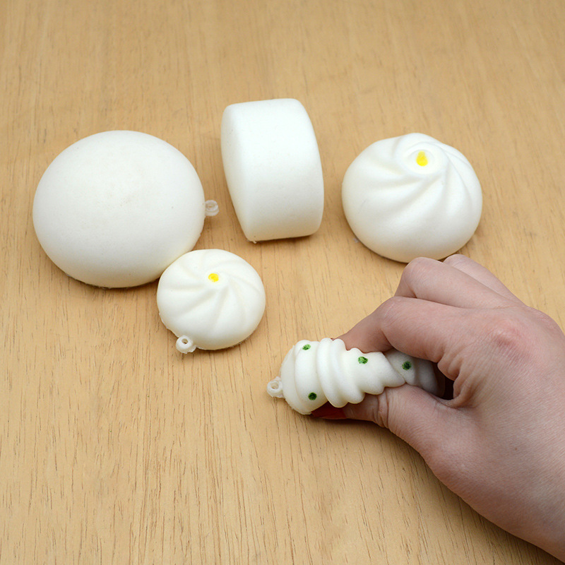 One Piece Dropshipping Steamed Buns Twisted Rolls Steamed Buns Suit Slow Rebound Simulation Food Key Mobile Phone Toy Pendant