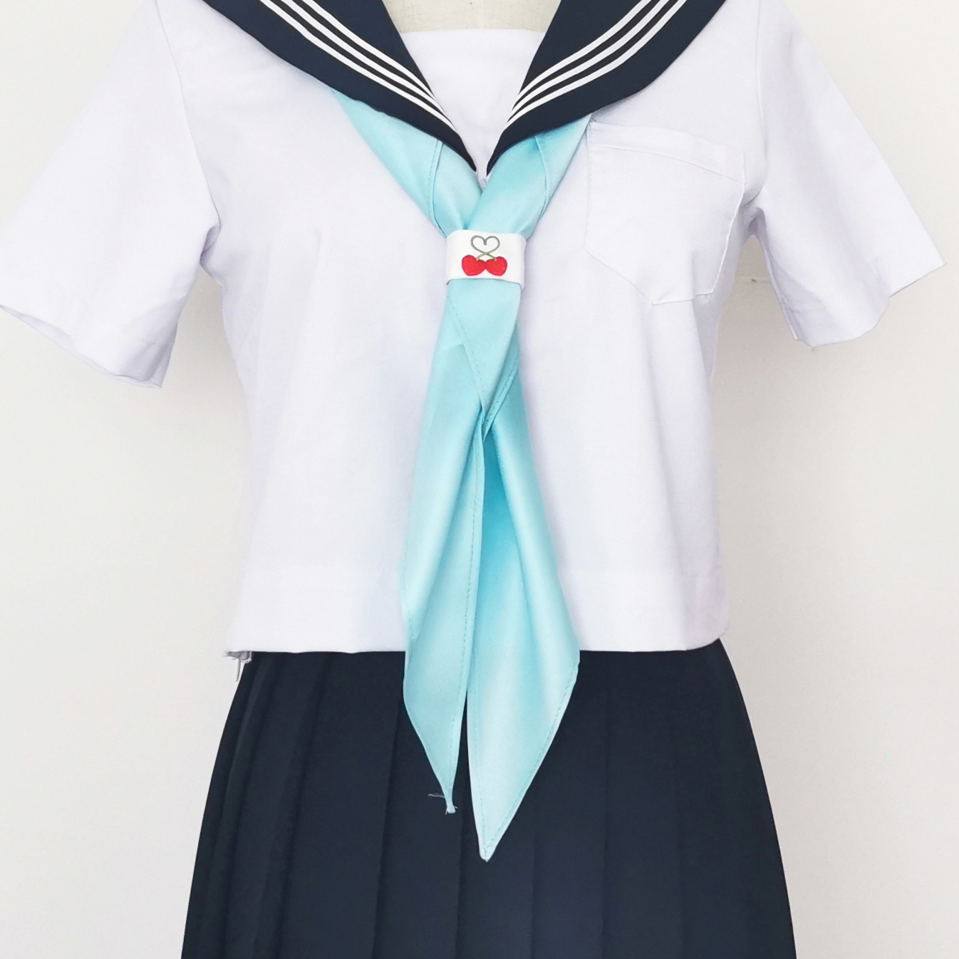 批发纯色学院风日本水手服领巾jk制服超大哑光绸面三角巾领巾领结