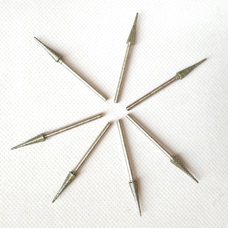 d针翡翠挂件摆件雕刻尖针玉雕工具磨头金刚砂打磨扩孔去皮钻头