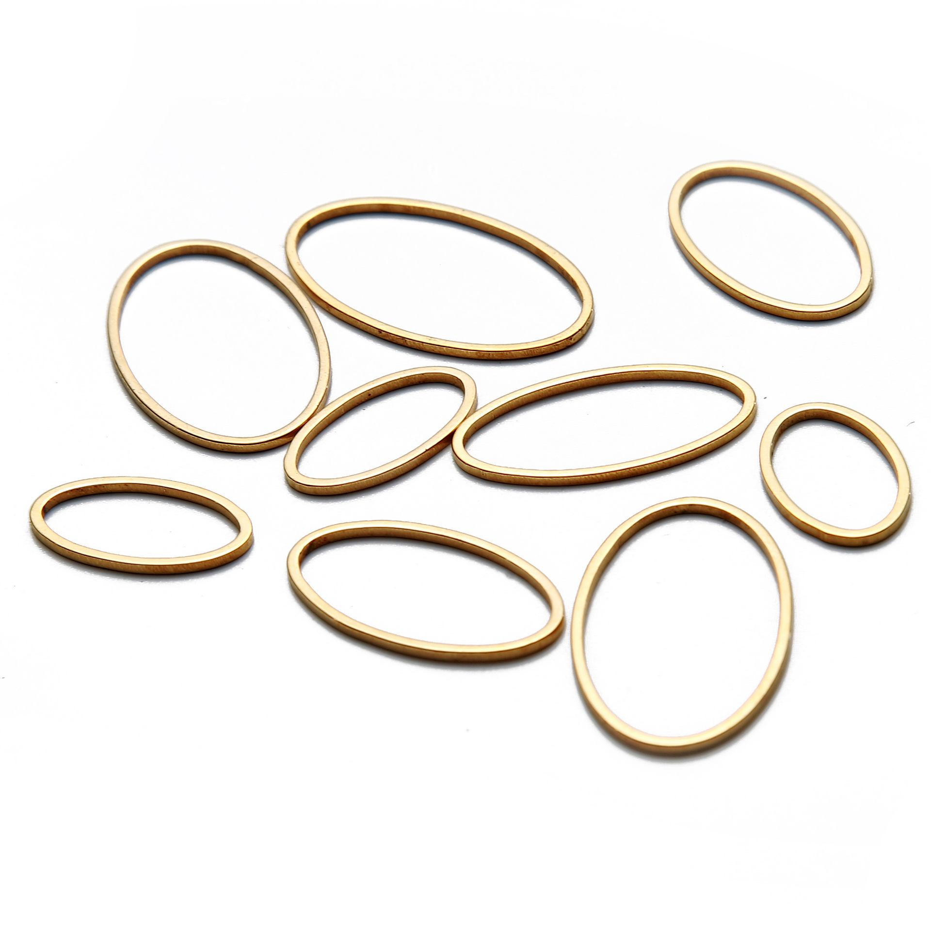 不锈钢线条 镂空椭圆服装辅料 几何吊坠项链耳环手链饰品配件批发