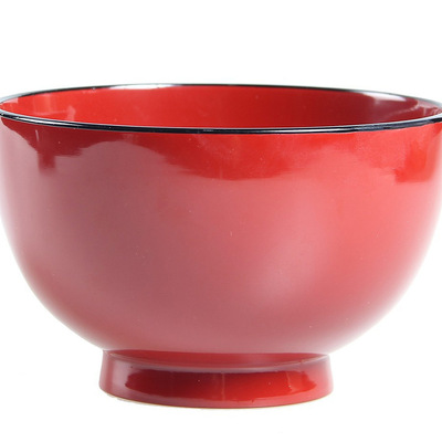 内外全红碗 婚庆碗喜庆家用礼品碗 手工打磨抛光 烤漆木碗 批发