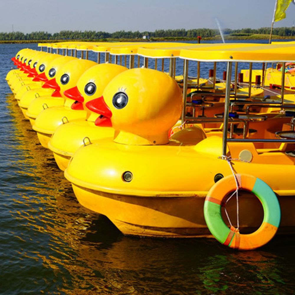 卡通脚踏船二座脚蹬游船游乐船公园游乐观光船