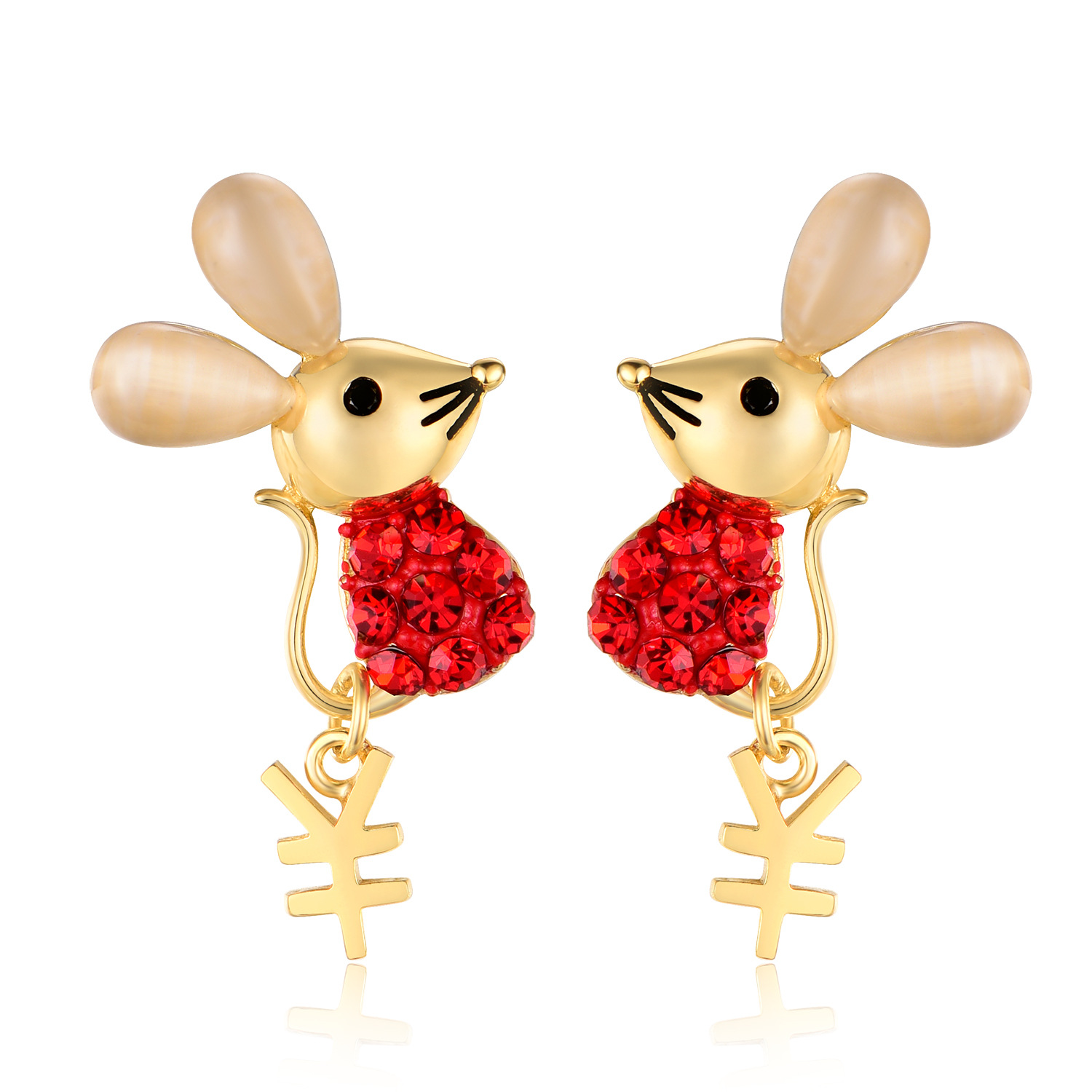 火火~象征新年财源滚滚,万事如意~可爱机灵的老鼠造型搭配金钱的符号