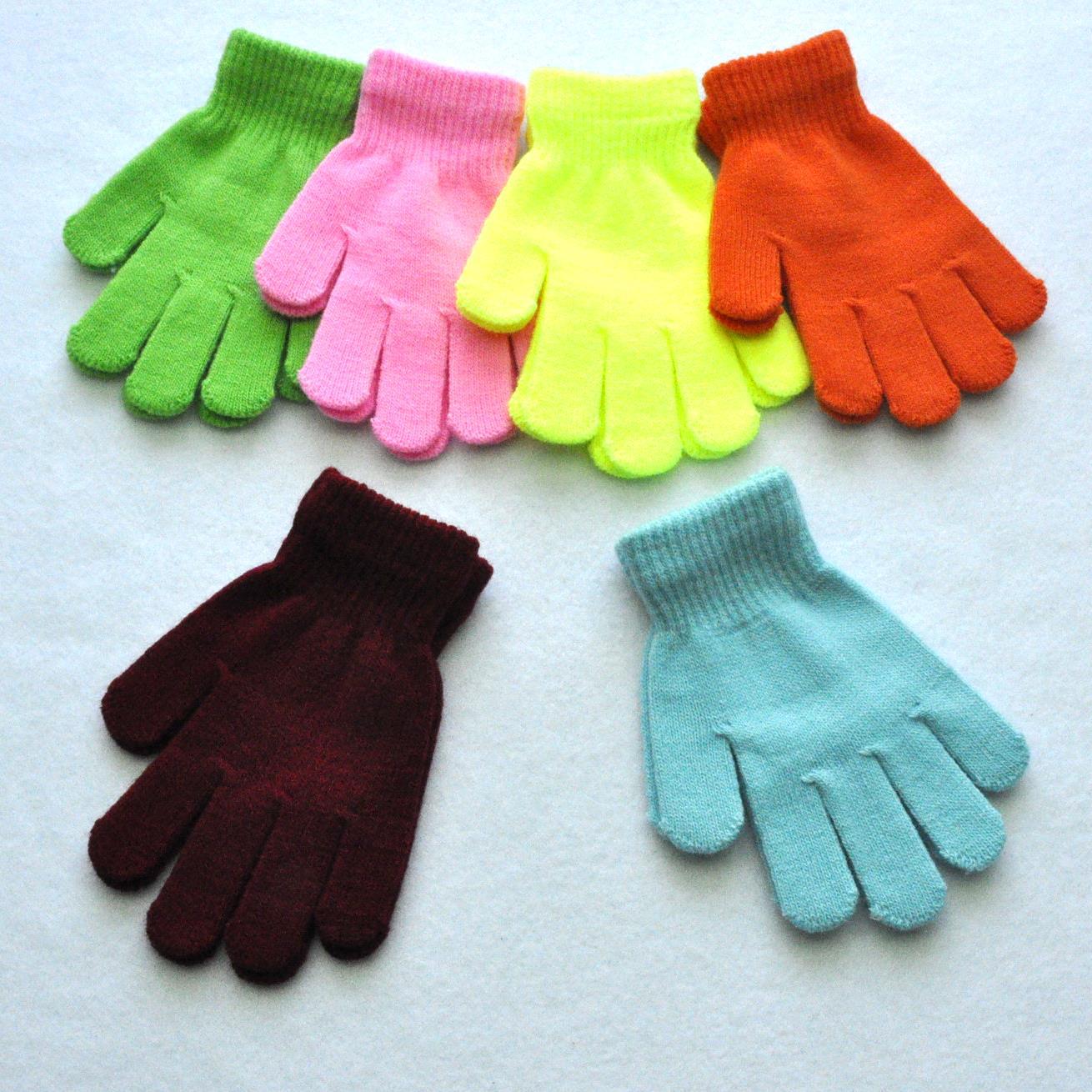 In Stock 6-11 Years Old Primary School Students Winter Writing Cold-Proof Warm Gloves Monochrome Acrylic Children's Gloves with Logo