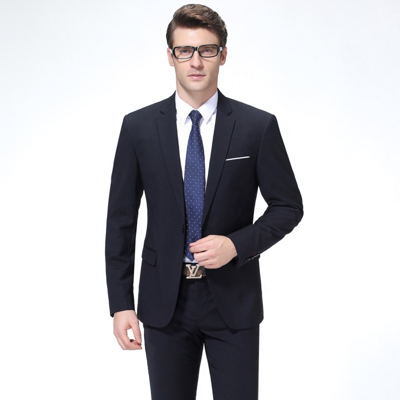 西服套装男士二件套正装职业商务韩版修身西装男伴郎新郎结婚礼服