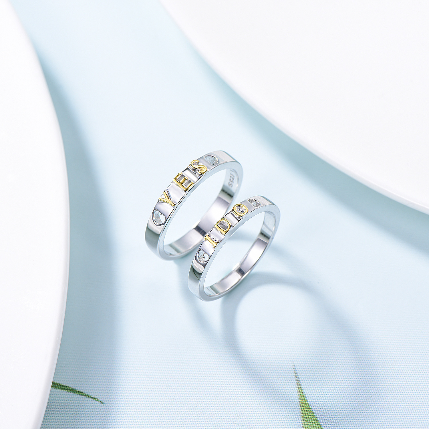 原创设计s925纯银戒指yesido情侣对戒创意时尚情人节礼物厂家定制