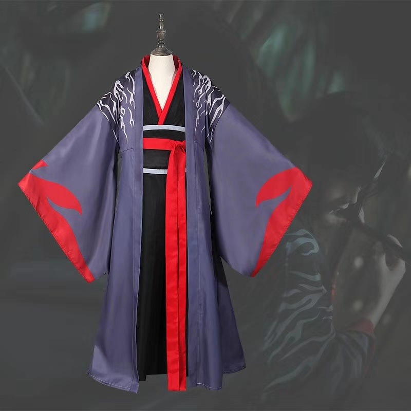 夷陵老祖魏婴魏无羡祖师古风古装汉服男魔道衣服cosplay一件代发