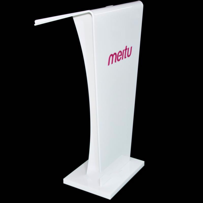 讲台白色亚克力演讲台发言台主持台接待台咨客台 高端黑色