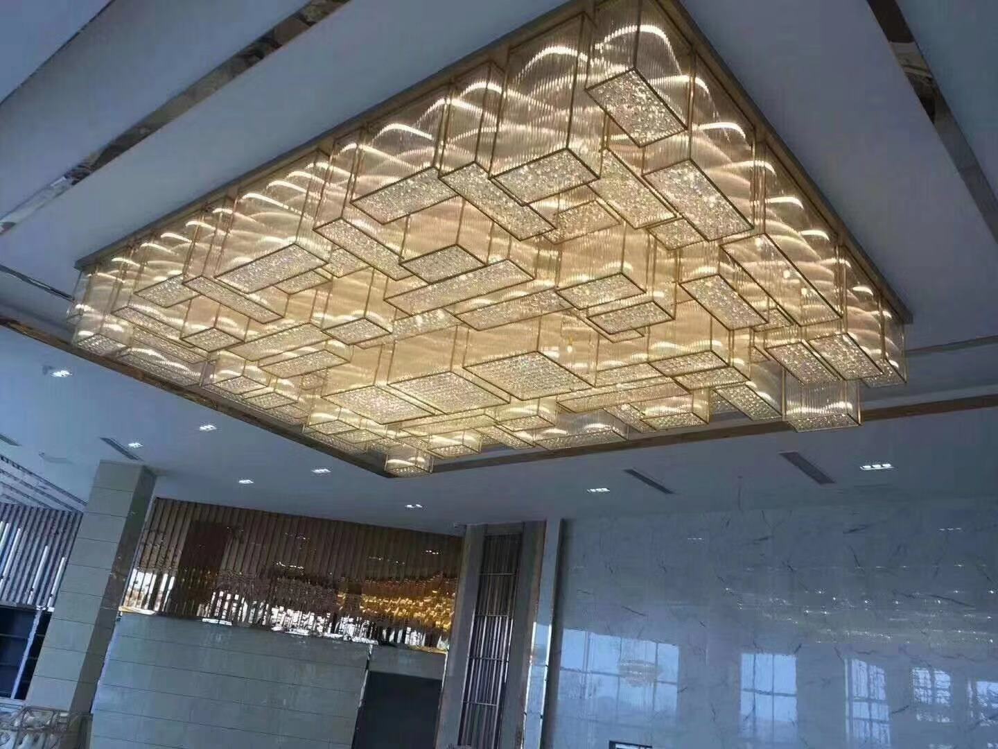 厂家直销 非标定制工程水晶灯酒店大堂会所别墅灯具长方形水晶灯