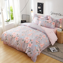 厂家直销纯棉印花家用四件套床上用品套件家用床单被套枕套