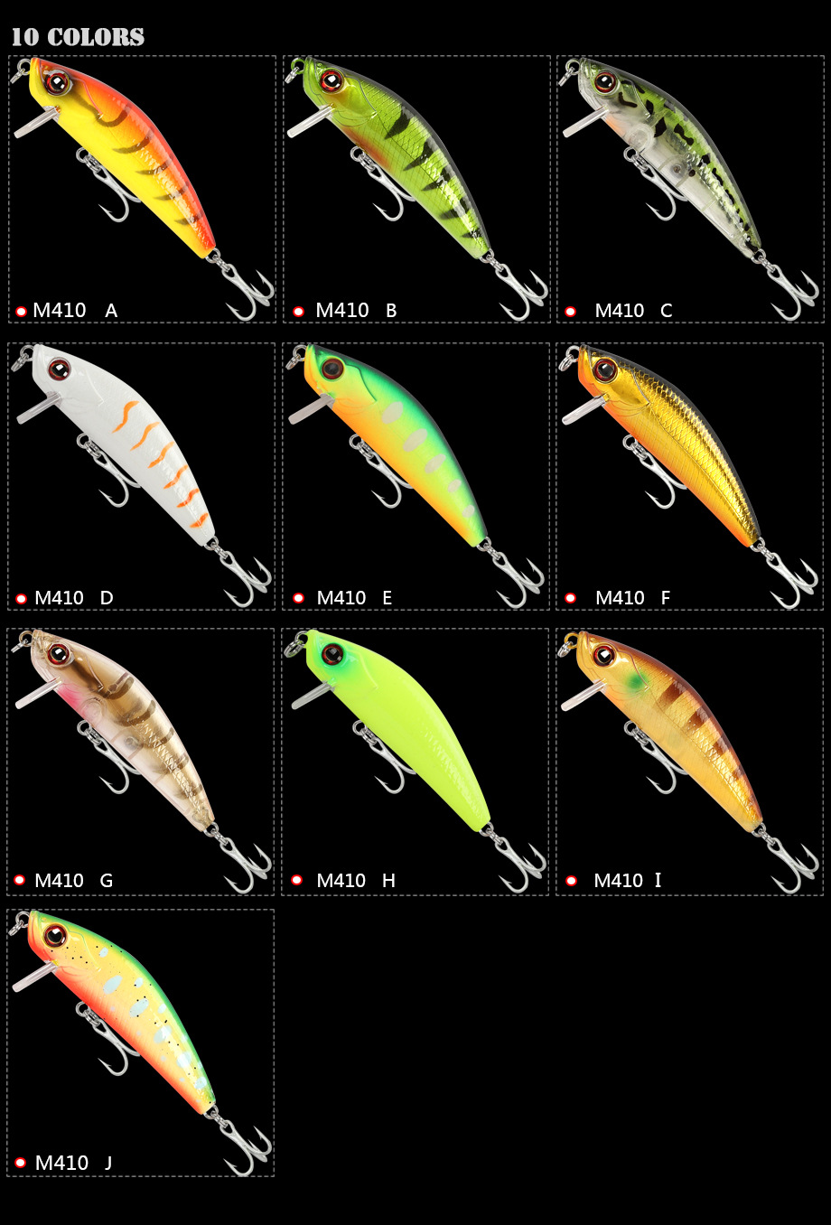 新品路亚鱼饵浮水米诺minnow假饵拟饵溪流饵硬饵鳜鱼翘嘴鲈鱼m410