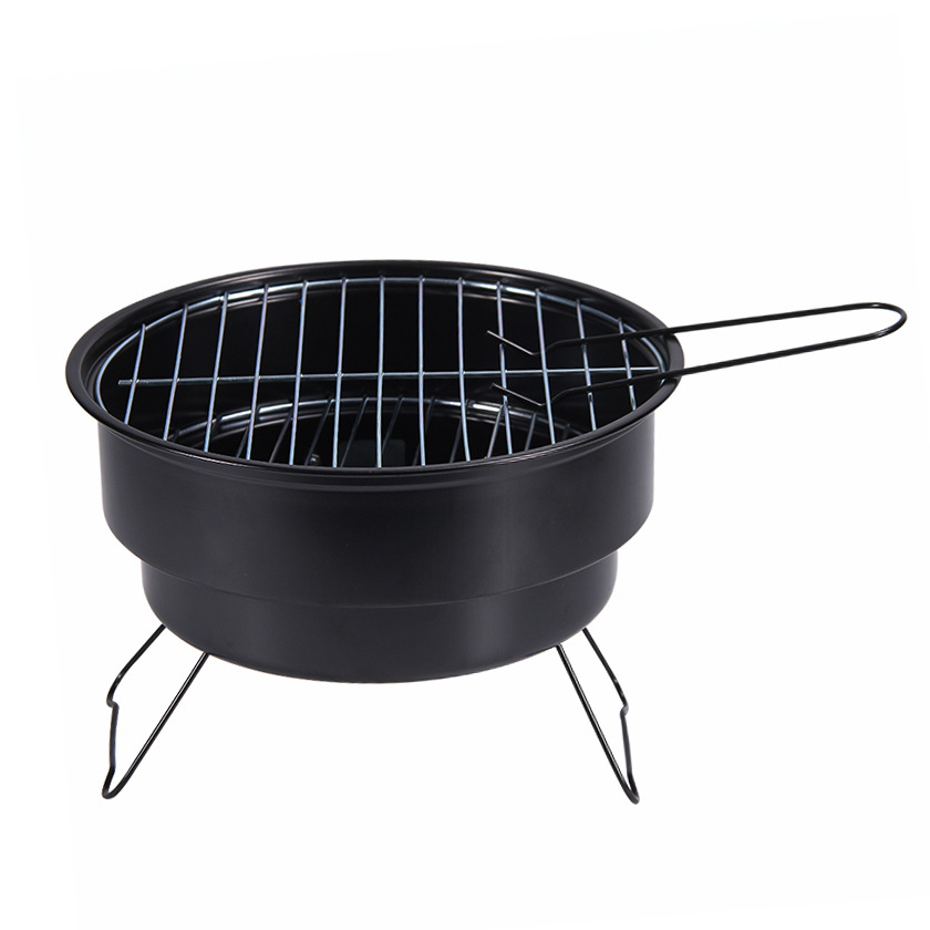 户外家用便携式折叠木炭烧烤架 迷你圆形烧烤炉超轻简易bbq炭烤炉