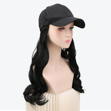 厂家批发韩版假发女 棒球帽子假发一体网红长卷发大波浪假发发套