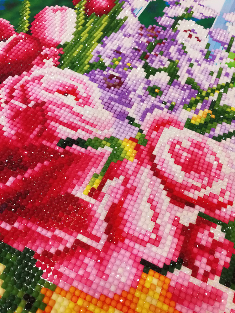 5d钻石画绣好的成品图清新花瓶半贴纯手工贴十字绣成品出售一件发