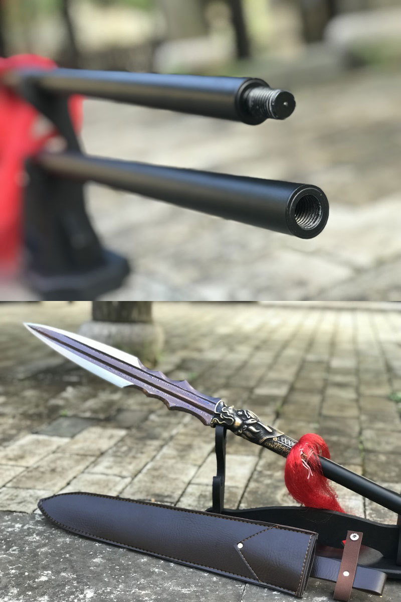 龙刀剑泉赵云枪花纹钢长枪枪头长矛古代冷兵器霸王枪红缨枪未开刃