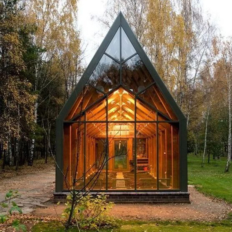 钢结构夹胶玻璃阳光房 透明室外观景玻璃房 商场采光穹顶厂家定做