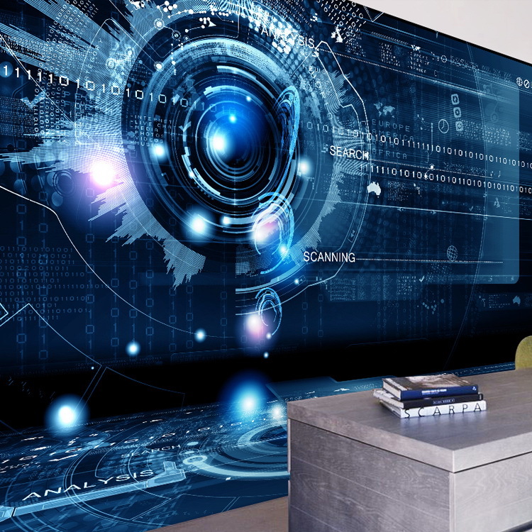 3d立体科技感背景墙纸电子公司酒吧网吧壁画电竞馆vr人工智能壁纸