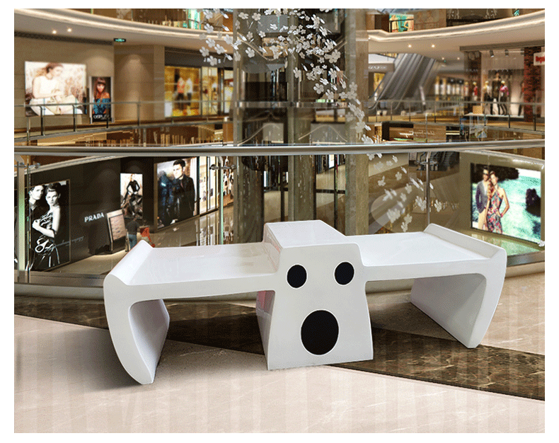 创意玻璃钢异形休闲椅商业街公园景观户外长座椅公共休息等候坐凳