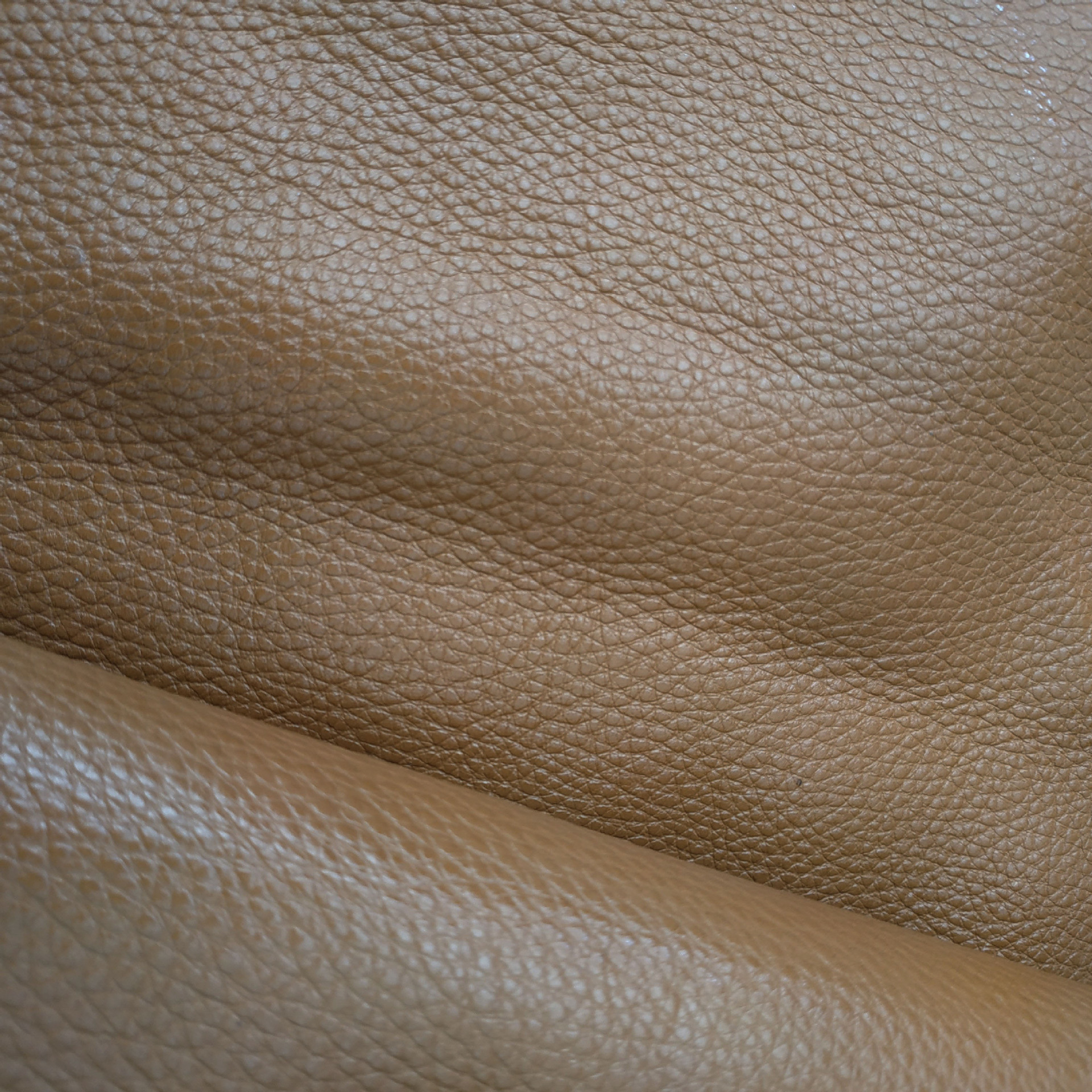 头层牛皮 荔枝纹 咖色 鞋包面料