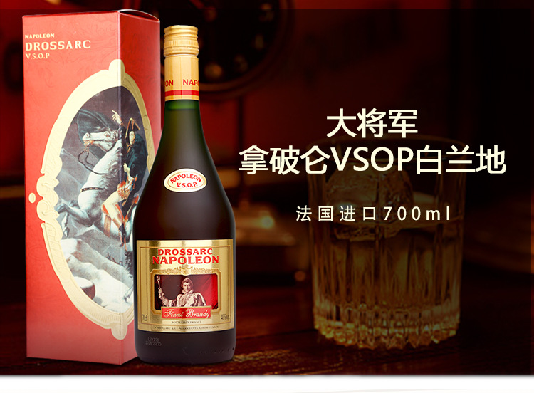 法国洋酒大将军白兰地 拿破仑大将军vsop白兰地酒 帝摩 吉拉